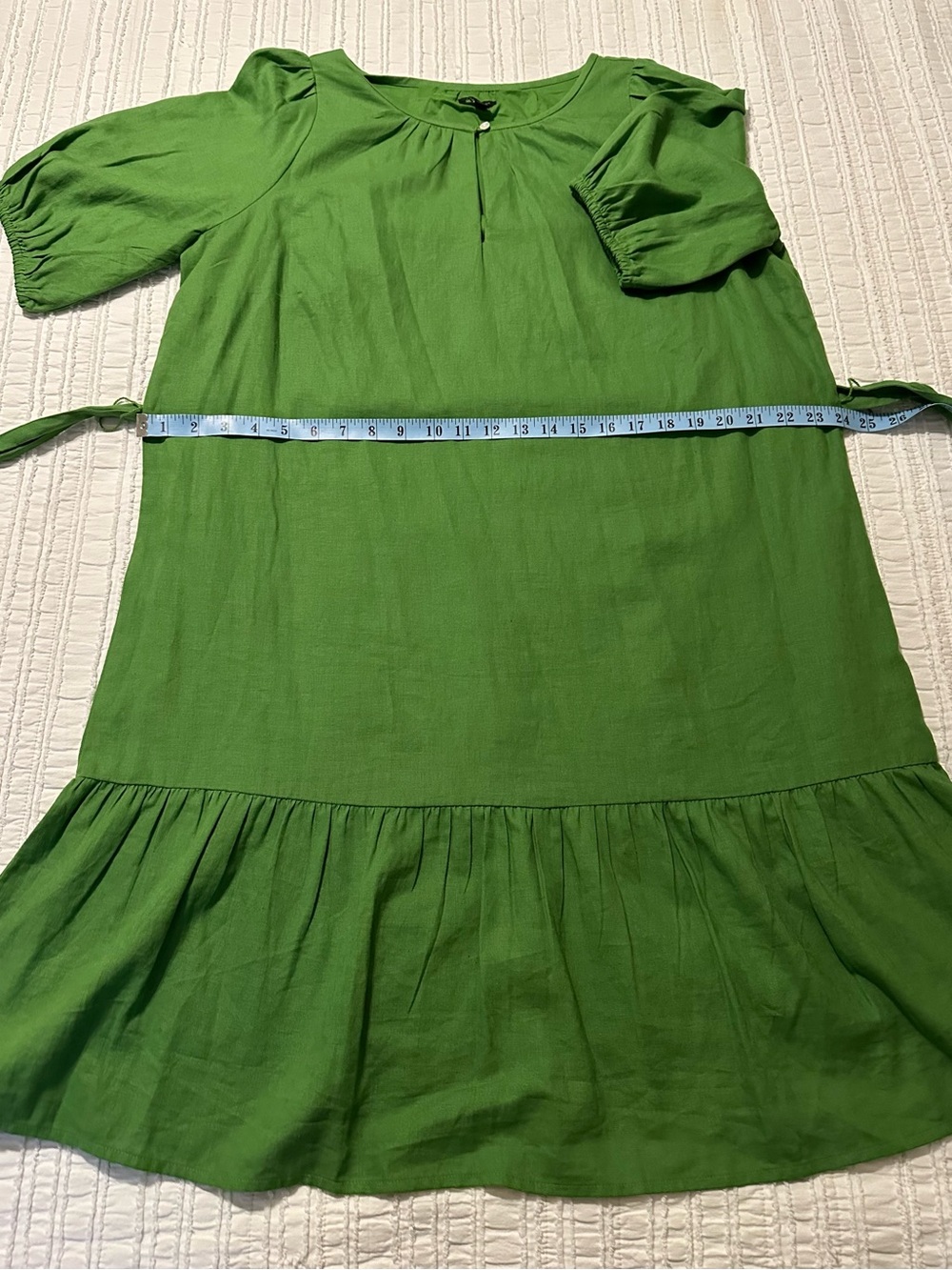 Ann Taylor Green Puff-Sleeve Midi Dress XLP - Picture 11 of 13